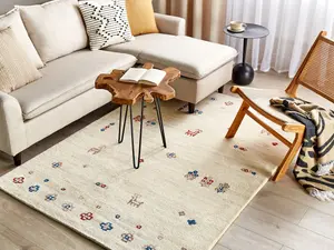 Wool Gabbeh Area Rug 160 x 230 cm Beige SULUCA