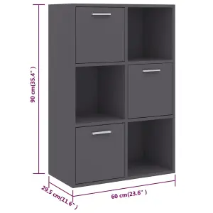 Berkfield Storage Cabinet Grey 60x29.5x90 cm Engineered Wood