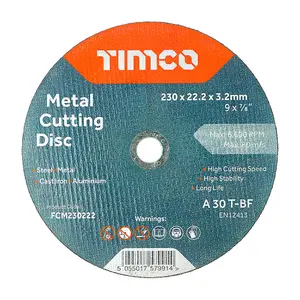 TIMCO B/Abrasive Flat Wheel Metal - 230 x 22.2 x 3.2 (25pcs)