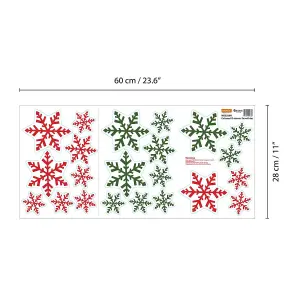 Coloured Christmas Snowflakes Wall Stickers Wall Art, DIY Art, Home Decorations, Decals