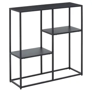 Interiors By Premier Practical Design Black Metal Multi Shelf Unit, Stylish Corner Shelf Unit, Multi Level Narrow Shelving Unit