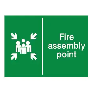 Fire assembly point PVC Safety sign, (H)150mm (W)200mm