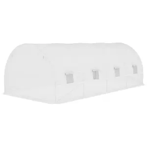 Outsunny 6x3x2m Greenhouse Replacement Cover ONLY for Tunnel Greenhouse White