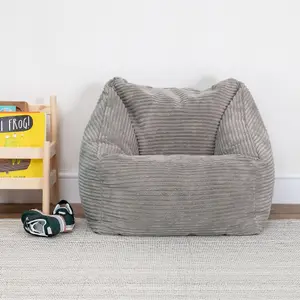 icon Kids Morgan Corduroy Armchair Bean Bag Grey Childrens Bean Bags