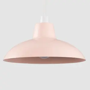 ValueLights Civic Pair of Retro Style Pink Metal Easy Fit Ceiling Pendant Light Shades