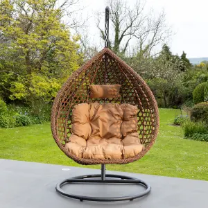 Henley Swing Egg Pod Chair - Brown