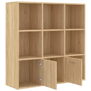 Berkfield Book Cabinet Sonoma Oak 98x30x98 cm Engineered Wood