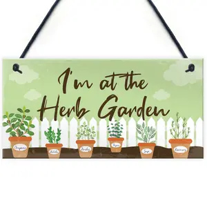 Red Ocean Novelty Garden Signs And Plaques Herb Garden Sign Shed Sign Home Decor Gift Keepsake