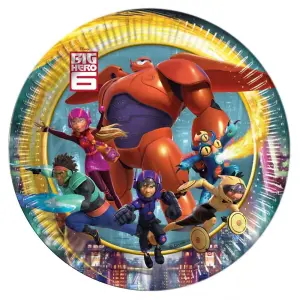 Big Hero 6 Paper Characters Disposable Plates (Pack of 8) Multicoloured (One Size)