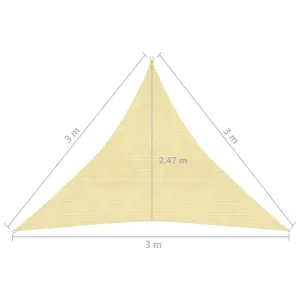 Berkfield Sunshade Sail 160 g/m2 Beige 3x3x3 m HDPE