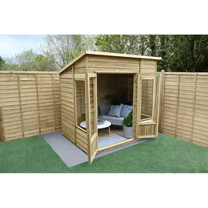 4Life 7x5 Pressure Treated Double Door Pent Summerhouse Yes