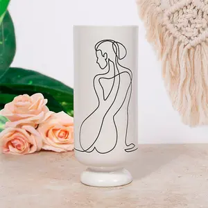 Ceramic Female Silhouette Vase - 22cm