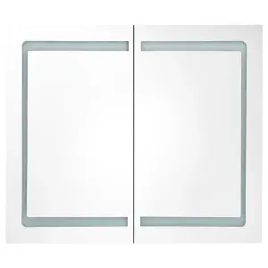 Berkfield LED Bathroom Mirror Cabinet Shining Black 80x12x68 cm