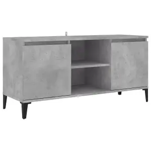 Berkfield TV Cabinet with Metal Legs Concrete Grey 103.5x35x50 cm