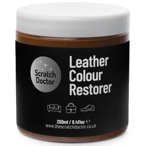 Scratch Doctor Leather Colour Restorer, Recolouring Balm for faded and worn leather 250ml Chocolate Brown