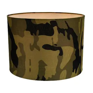 Stylish Green and Black Army Camouflage Drum 10 Lampshade for Table or Pendant