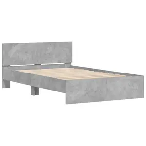 Berkfield Bed Frame without Mattress Concrete Grey 135x190 cm Double