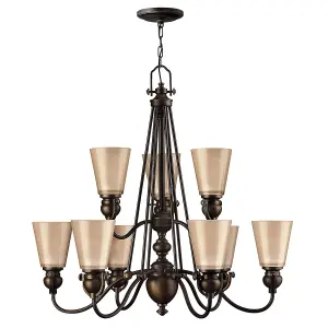 Elstead Mayflower 9 Light Multi Arm Chandelier Olde Bronze Finish, E27