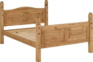 Corona 5ft Bed High Foot End in Distressed Waxed Pine 2 Man Delivery