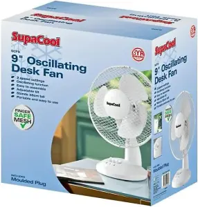 9inch Low Noise 2 Speed Desk Fan White