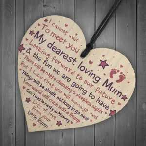 Red Ocean Mummy Mum To Be Pregnancy Congratulations Gift From Bump Baby Shower Gift Wooden Heart