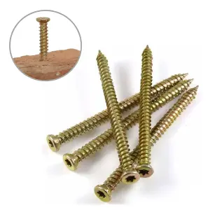 100 x Concrete Frame Screws 75 x 102mm Window Fixings for Masonry Stone & Brick