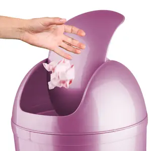 Home Centre Compact Plastic Swing Top Waste Bin 15 Litre Purple House Office Bathroom Lobby Dustbin