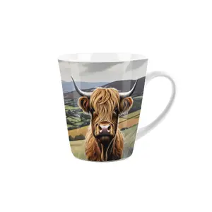 Highland Cow Latte Mug - Coffee/Hot Chocolate Ceramic Cup Gift