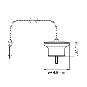 Flomasta White, black Polypropylene (PP) & stainless steel Plug & chain Unslotted Waste (Dia)64.5mm