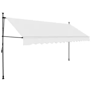 Berkfield Manual Retractable Awning with LED 350 cm Cream