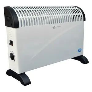 2kW Convector Heater - Freestanding Home or Office Radiator with 3 Heat Settings, Adjustable Thermostat & Overheat Protection