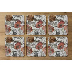 Square 6 Piece Coaster Set (Set of 6)