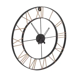 Large Industrial Style Clock Lincoln Metal