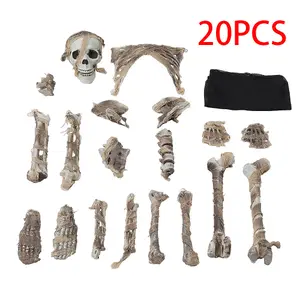 20Pcs Halloween Realistic Skull and Bone Skeleton Decoration Kit