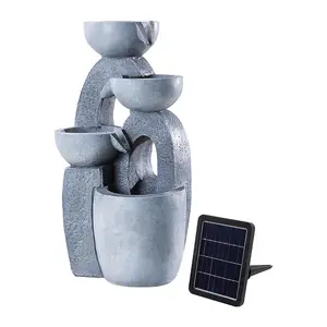 4-Tier Solar-Powered Water Fountain Outdoor Garden Decor 54cm H