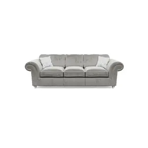 Windsor 3 Seater Silver Sofa - Silver Feet