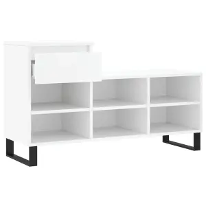 Berkfield Shoe Cabinet White 102x36x60 cm Engineered Wood