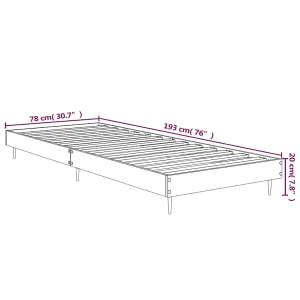 Berkfield Bed Frame White 75x190 cm 2FT6 Small Single Engineered Wood