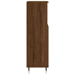 Berkfield Bathroom Cabinet Brown Oak 30x30x100 cm Engineered Wood