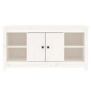 Berkfield TV Cabinet White 103x36,5x52 cm Solid Wood Pine