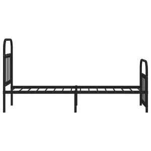 Berkfield Metal Bed Frame with Headboard and Footboard Black 75x190 cm