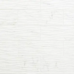 Elegance White 3D decor Marble effect Ceramic Indoor Tile, Pack of 7, (L)600mm (W)200mm