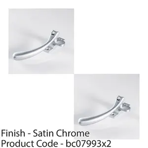 2 PACK - Bulb Ended Casement Window Fastener - 98mm Handle 45mm Centres Satin Chrome