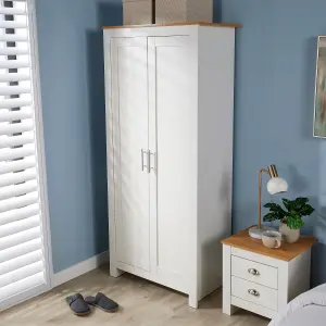 Home Source Camden 2 Door Bedroom Wardrobe Storage Unit White