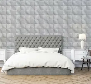 Arthouse Glitter Grey Silver Charcoal Mix Tile Effect Textured Vinyl Wallpaper