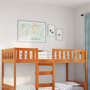 Berkfield Children's Bed without Mattress Wax Brown 75x190 cm Solid Wood Pine