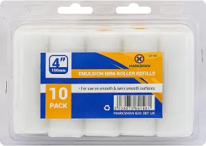 Set Of 20 Emulsion Mini Roller Refills Paint Painting Decorating Tool 4 Inch