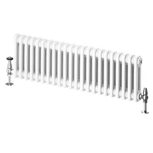 Braxton White Double Horizontal Column Radiator - 400x1010mm