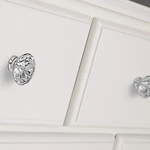 Romance Antique White 2 Over 3 Chest of Drawers with Crystal Handles