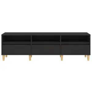 Berkfield TV Cabinet Black 150x30x44.5 cm Engineered Wood